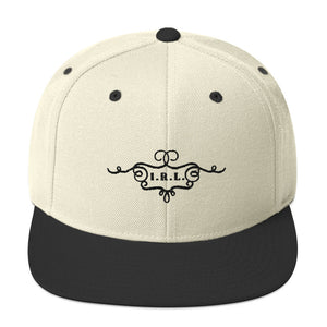 "IRL" Black Logo Snapback Hat